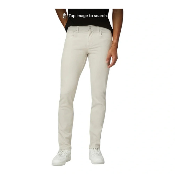 Hudson Jeans Blake Slim Straight Twill Pant in Light Cream NWT